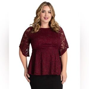 Kiyonna Women's Plus‎ Size Emerson Lace Top